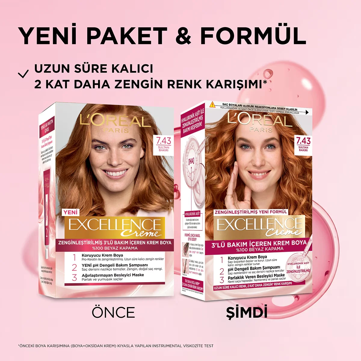 L'Oreal Paris Excellence 7.43 Kupfer Haarfarbe & Pflege Set