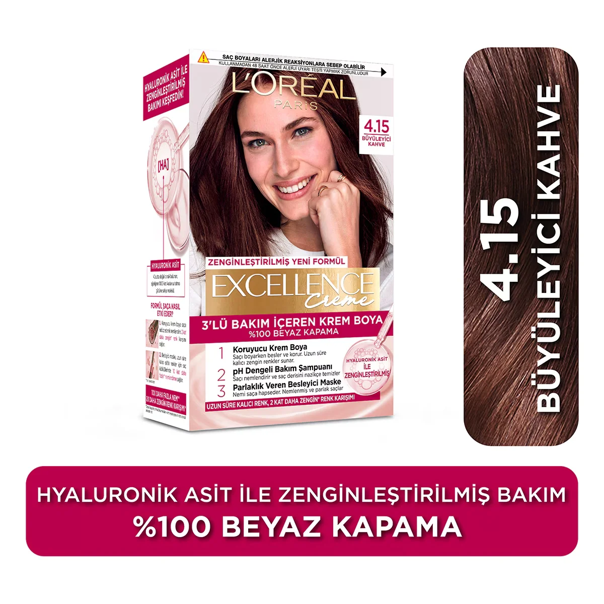 L’Oréal Paris L’Oréal Paris Excellence Creme Hair Dye Fascinating Brown 4.15 1 pcs