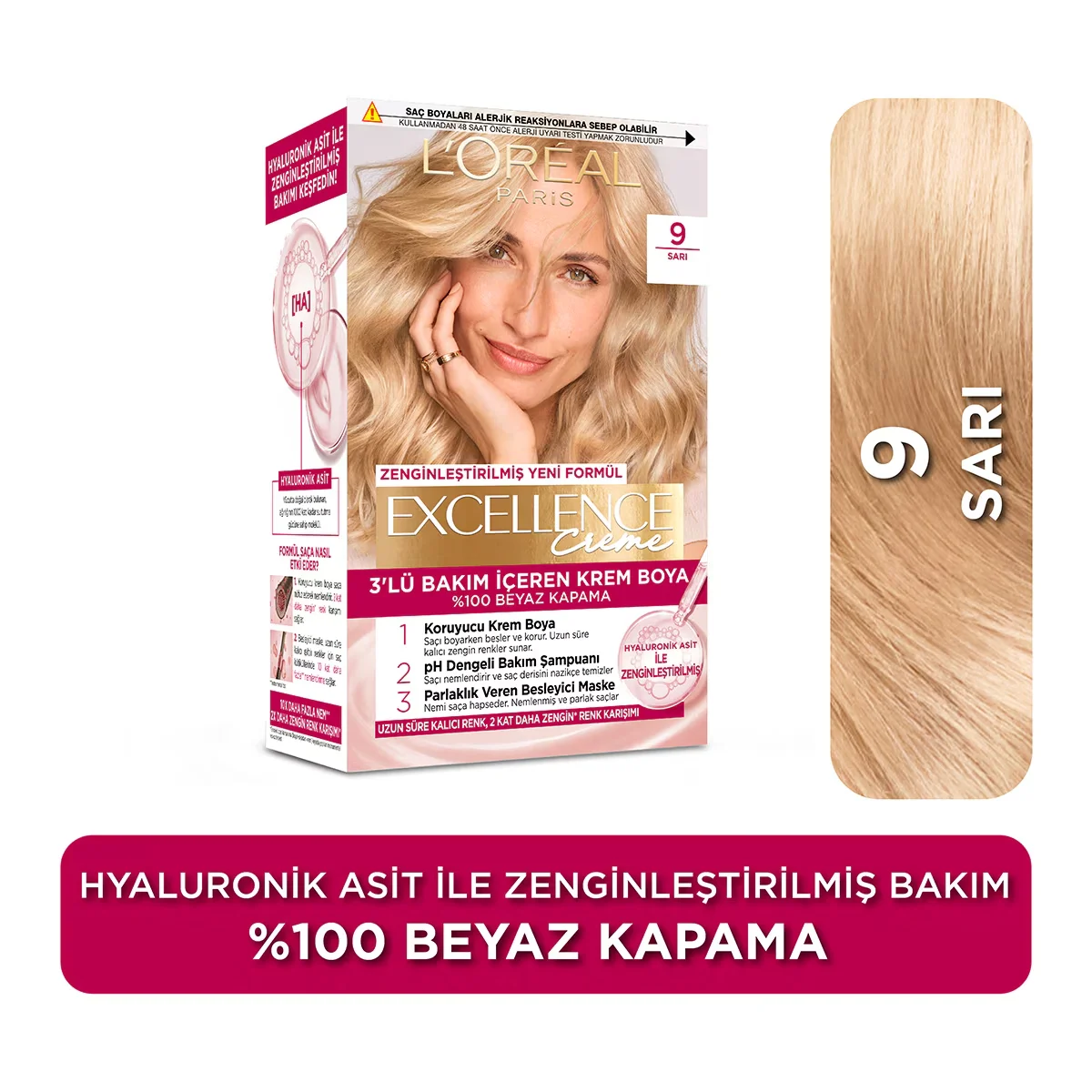 L'Oréal Paris Excellence Creme Hair Dye - 9 blonde