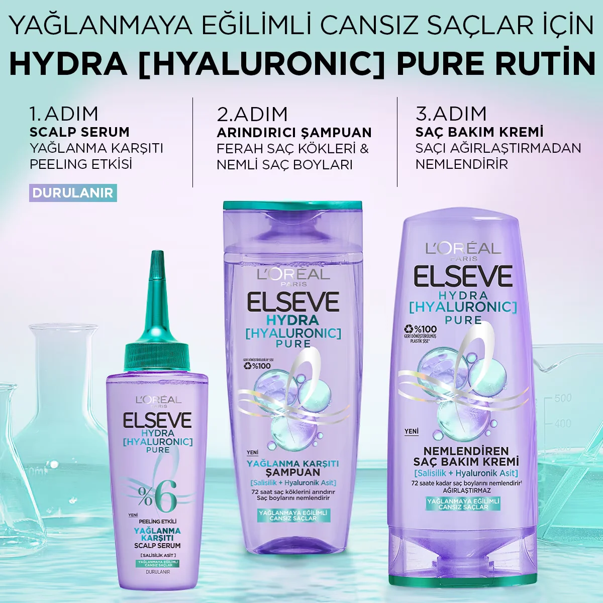 Шампунь Elseve Hydra Гиалуроновый Чистый Антижирный 300 мл