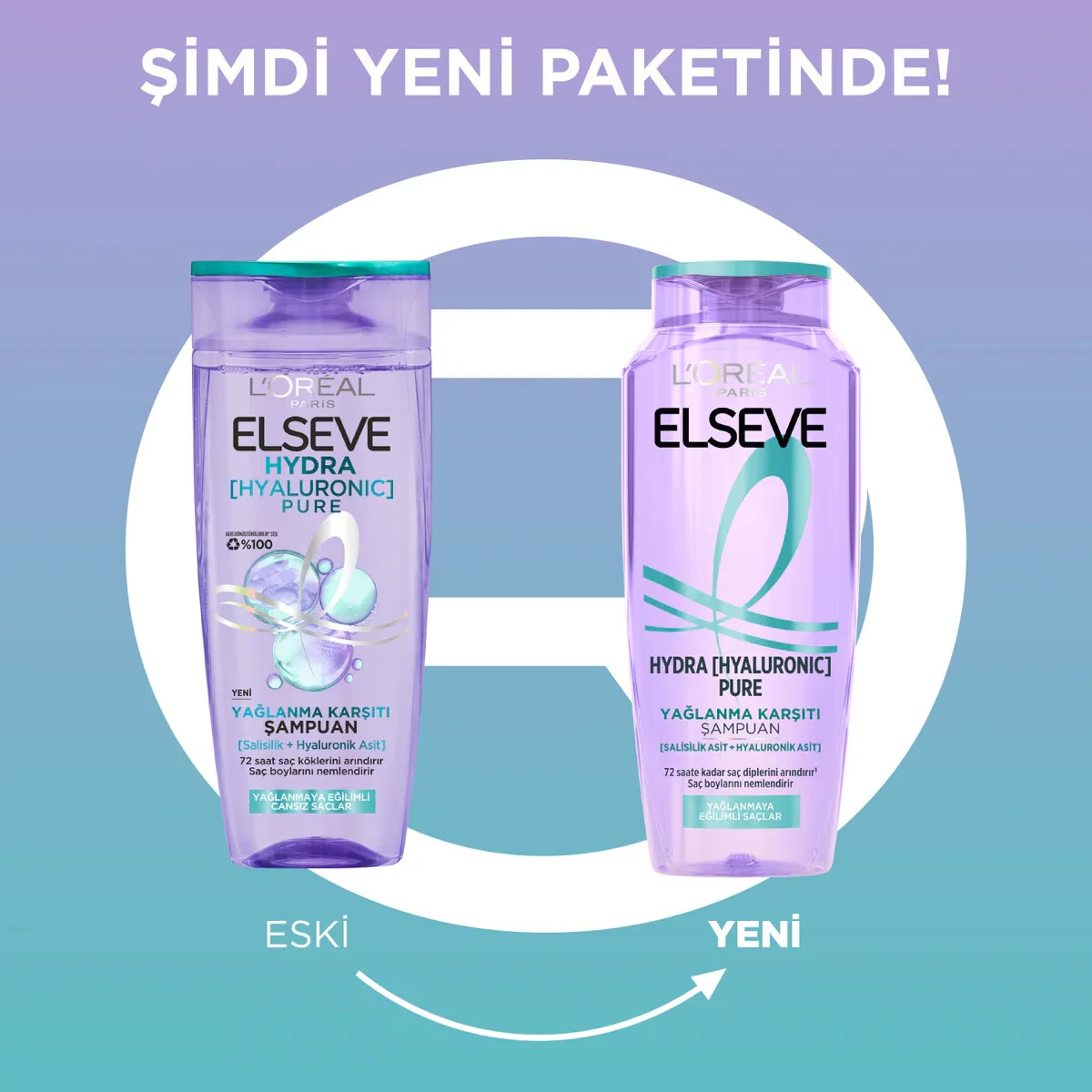Elseve Hydra Hyaluronic Pure Anti-Oiliness Purifying Shampoo 300 ml
