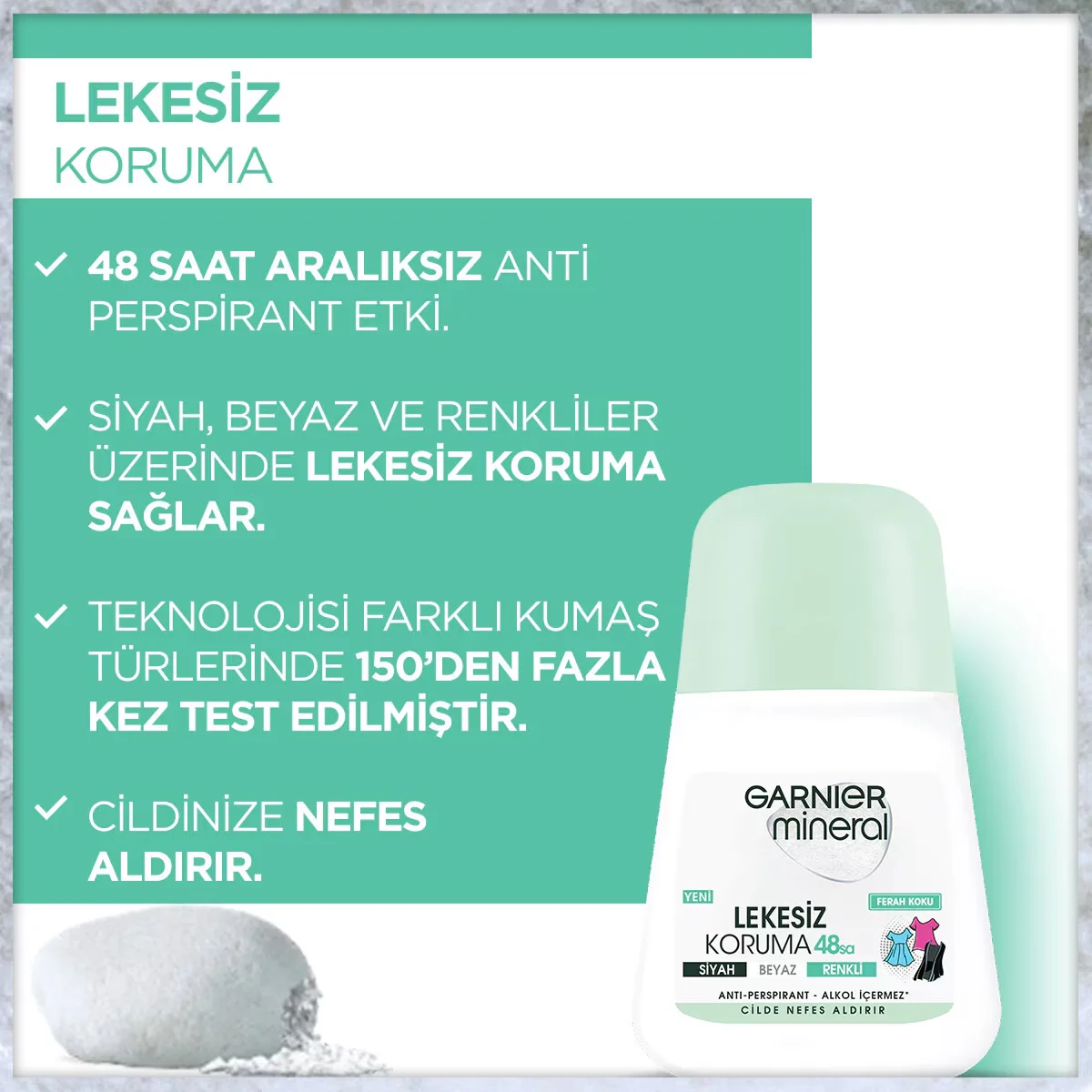 Erleben Sie 48h fleckenfreien Schutz mit Garnier Mineral Deo