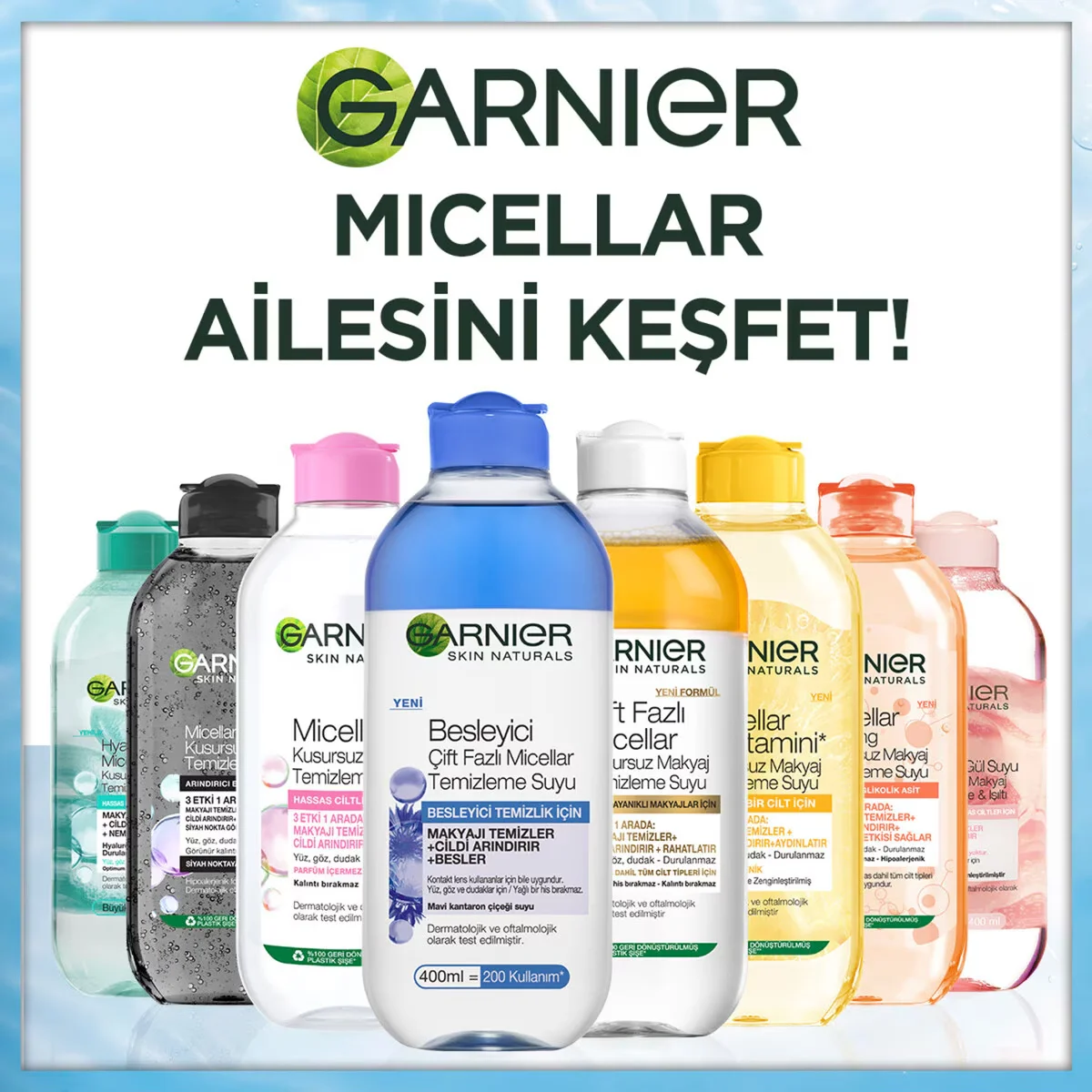 Garnier Bi-Phase Micellar Makeup Remover Water 400 ml