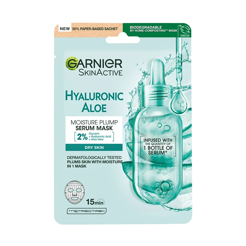 Маска для лица Garnier с гиалуроновой кислотой и алоэ 28 г