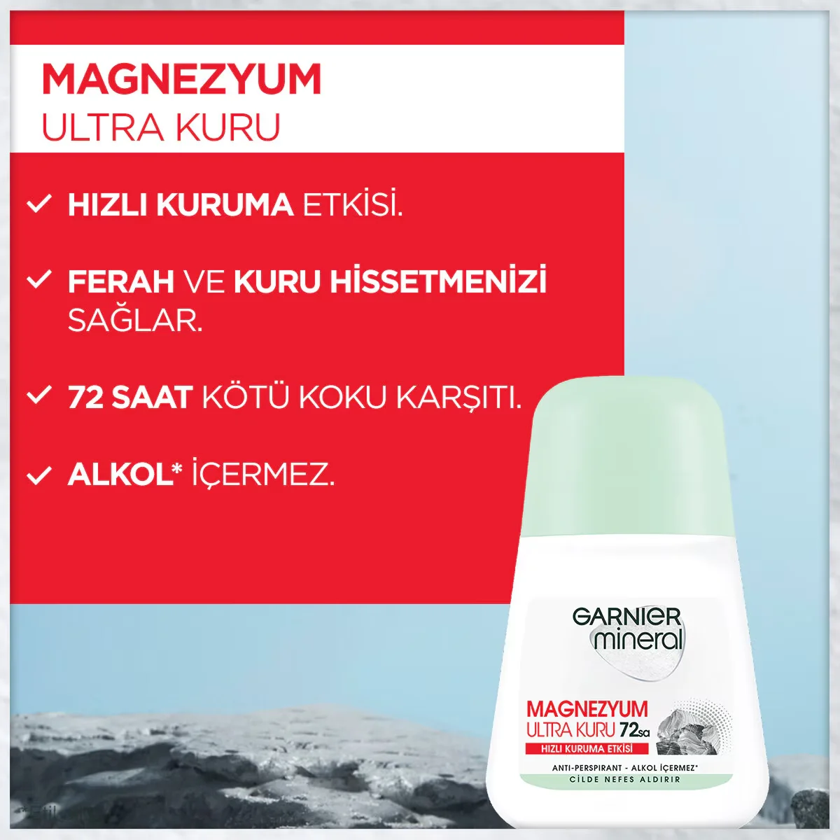 Garnier Mineral Magnezyum Ultra Kuru Roll-On 50 ml