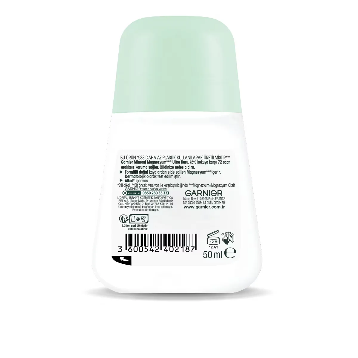 Garnier Mineral Magnezyum Ultra Kuru Roll-On 50 ml