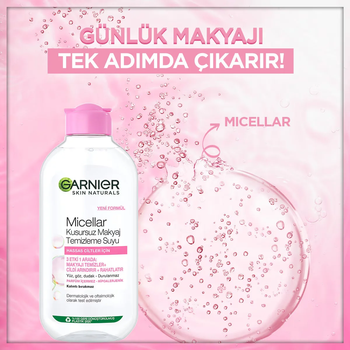 Erleben Sie makellose Haut: Garnier Mizellenwasser 200ml