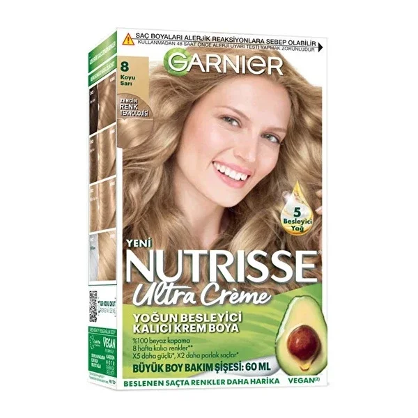 Garnier Nutrisse Nourishing Hair Dye Cream - 100% Grey Coverage
