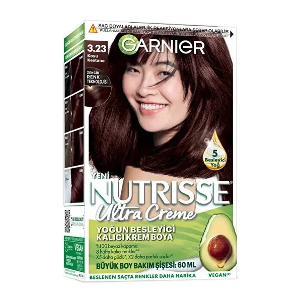 Garnier Nutrisse Permanent Cream Hair Dye with 5 Oils, 160ml