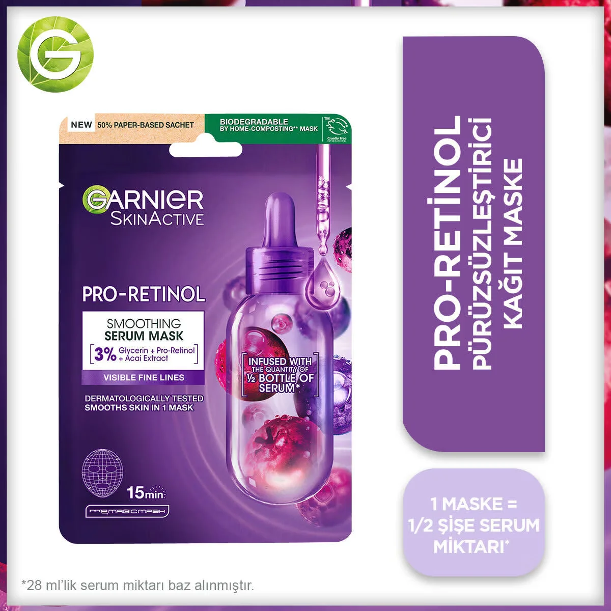 Маска для лица Garnier с про-ретинолом