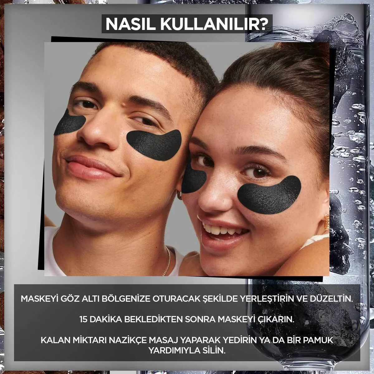 Garnier قناع غارنييه الورقي للعين بالفحم والكافيين لعلاج انتفاخات العين قطعة واحدة