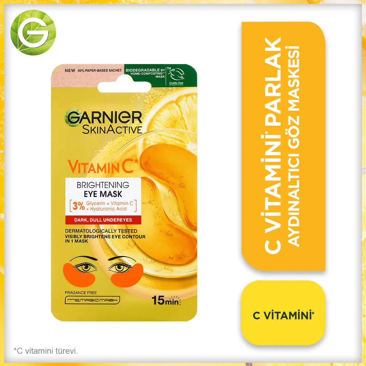 Освежите взгляд: маска Garnier Vitamin C для сияния глаз