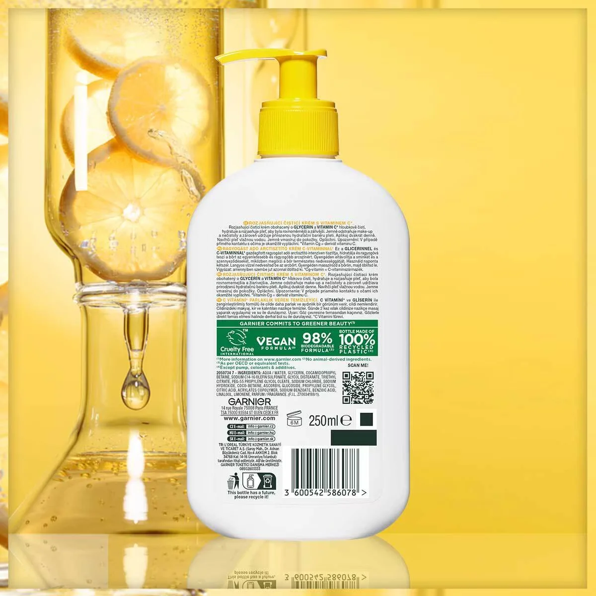 Очищающий гель Garnier с витамином C 250 мл