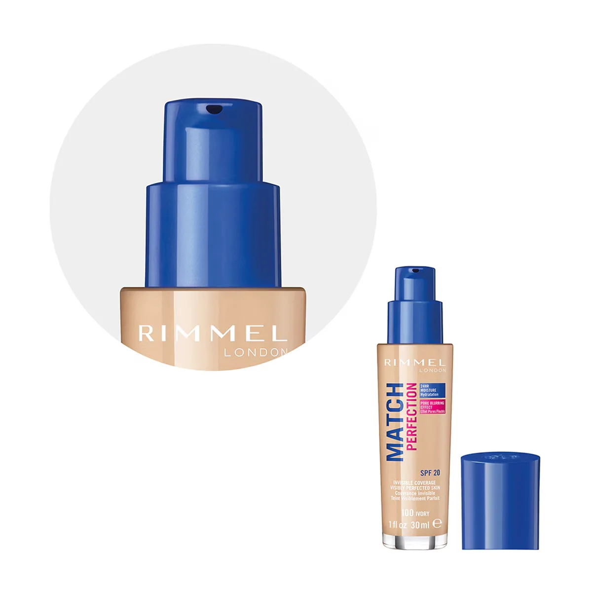 Rimmel London Match Perfection Foundation 100 Ivory - SPF 20