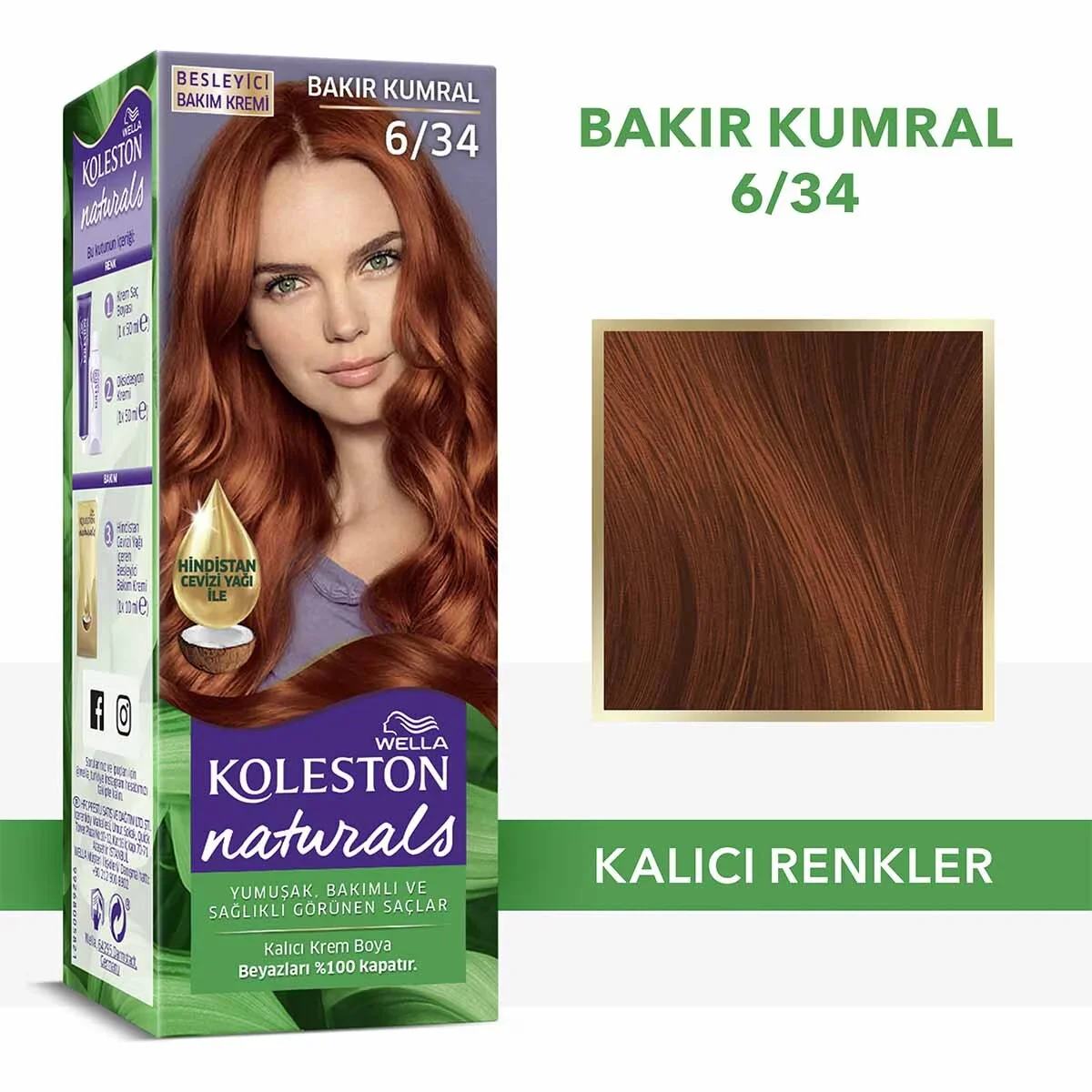 Wella Koleston Naturals Hair Dye Striking Copper 6/34