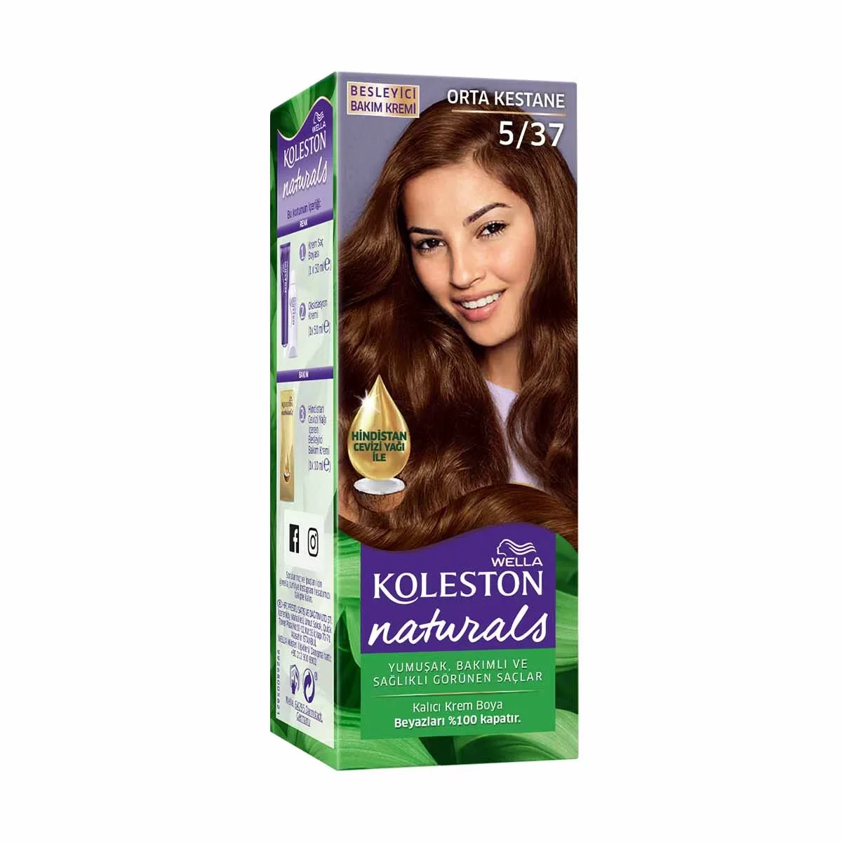 Wella Koleston Naturals Hair Dye 5/37 medium Chestnut