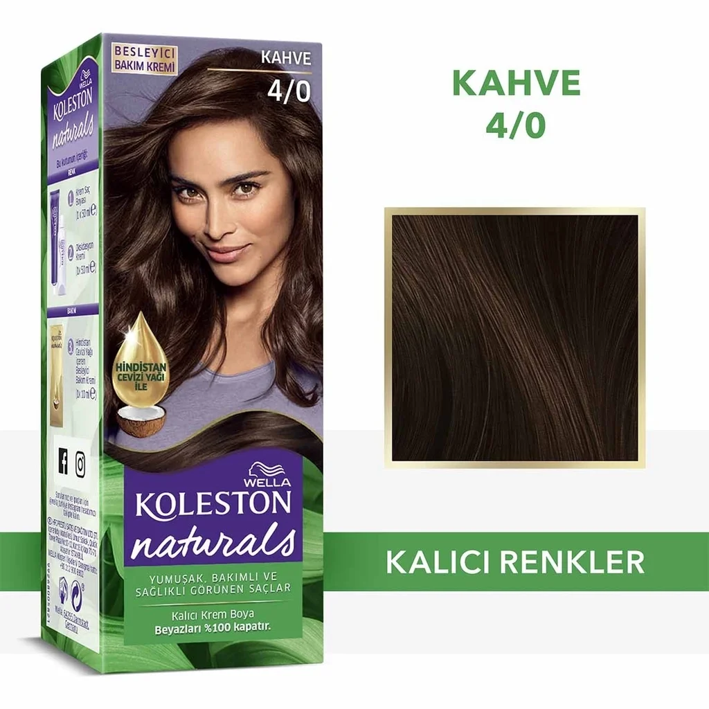Wella Koleston Naturals Hair Dye 4/0 brown
