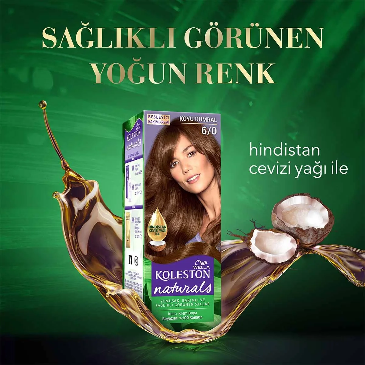 Wella Koleston Naturals 6/0 Dunkelblond Haarfarbe mit Kokosöl