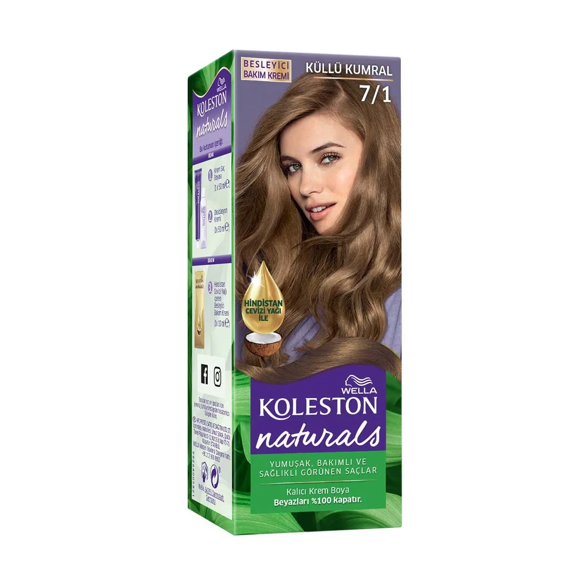 Wella Koleston Naturals Hair Dye 7/1 ash Blonde