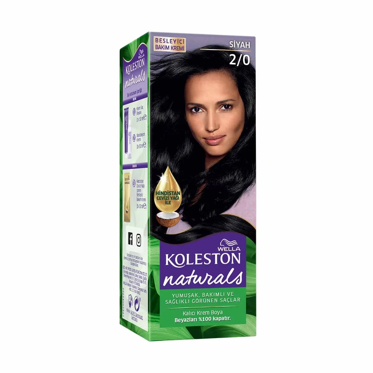 Wella Koleston Naturals Hair Dye 2/0 black
