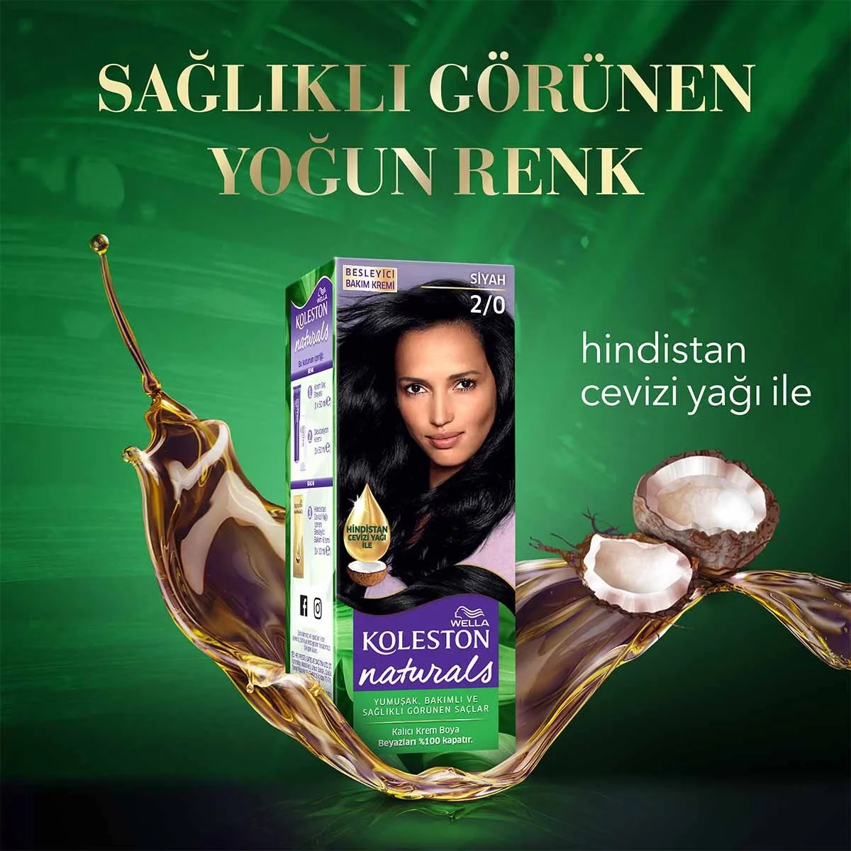 Краска для волос Wella Koleston Naturals 2/0 черный