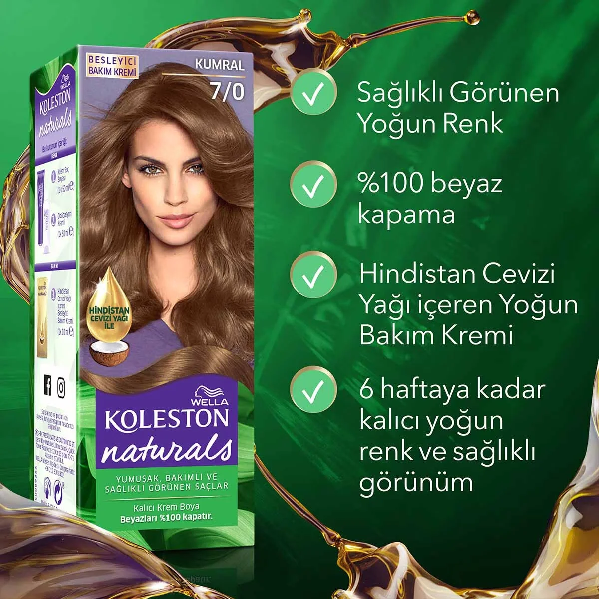 Wella Koleston Naturals 7/0 Blonde Haarfarbe mit Kokosöl