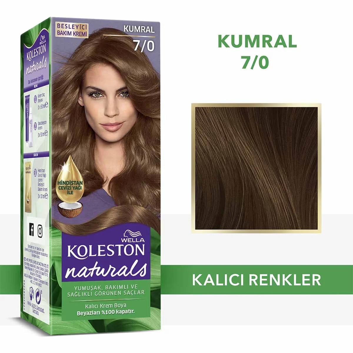 Wella Koleston Naturals 7/0 Blonde Haarfarbe mit Kokosöl