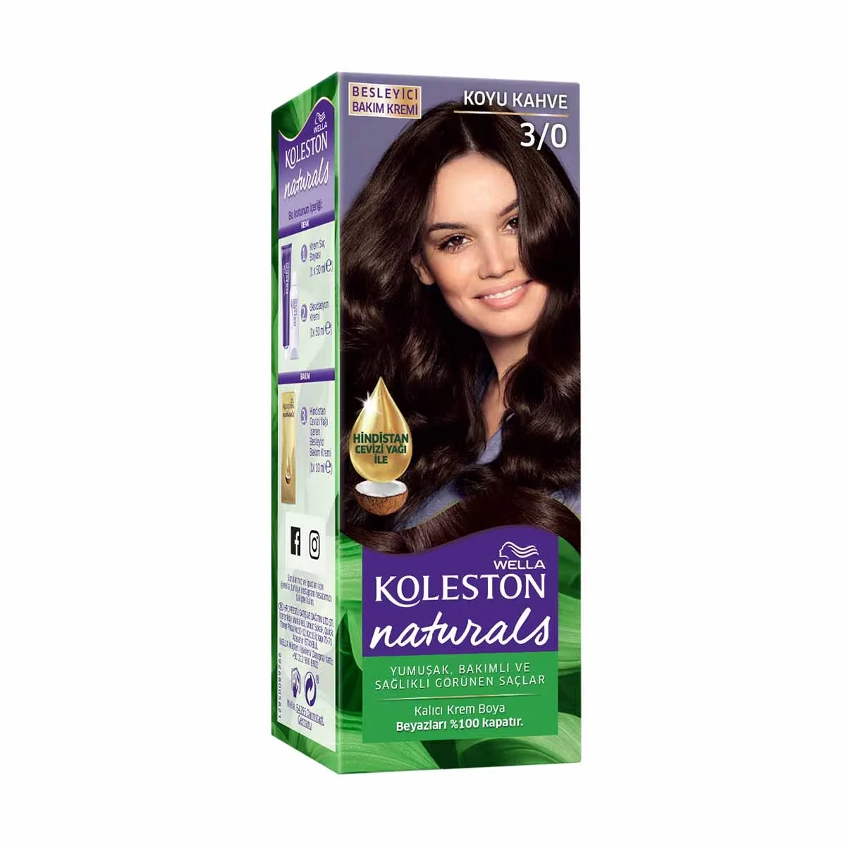 Wella Koleston Naturals Hair Dye 3/0 dark Brown