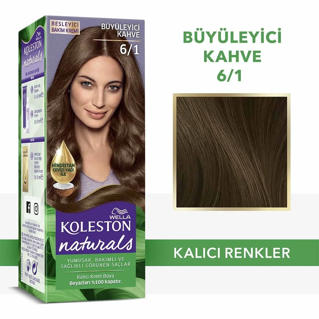 Краска для волос Wella Koleston Naturals 6/1 Фасцинатный коричневый