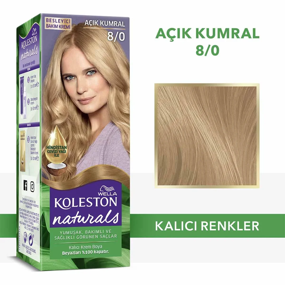 Wella Koleston Naturals Haarfarbe 8/0 Hellblond