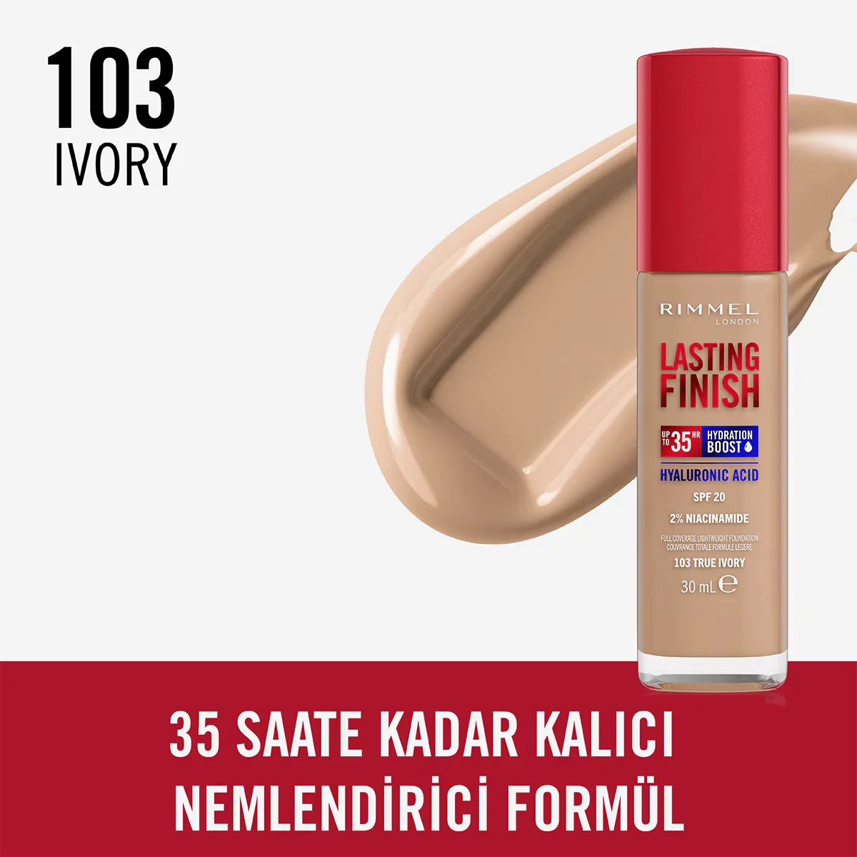 Rimmel London كريم أساس لاستينج فينيش من ريميل لندن عاجي حقيقي