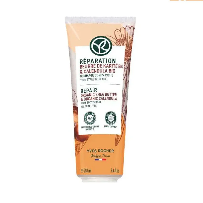 Yves Rocher مقشر الجسم المنقي والمنعم من إيف روشيه 250 مل