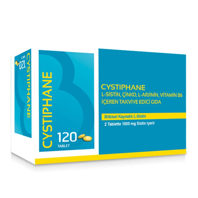 Bailleul Dermatoloji Cystiphane Food Supplement containing L-Cystine, Zinc, L-Arginine, Vitamin B6 120 Tablet