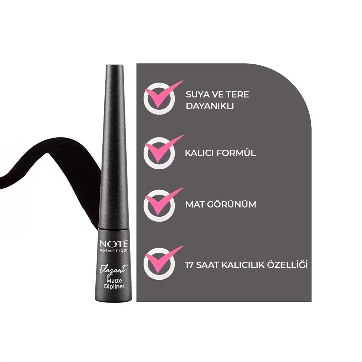 Note Dipliner Elegant Matte 01 - Wasserfester, langanhaltender Eyeliner