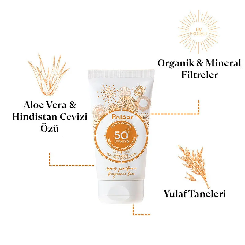 Polaar Fluide Solaire Sunscreen Cream Spf50+ 50 ml