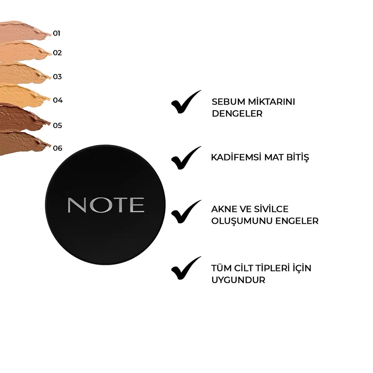 Note Luminous Silk Cream Pudra 01 beige