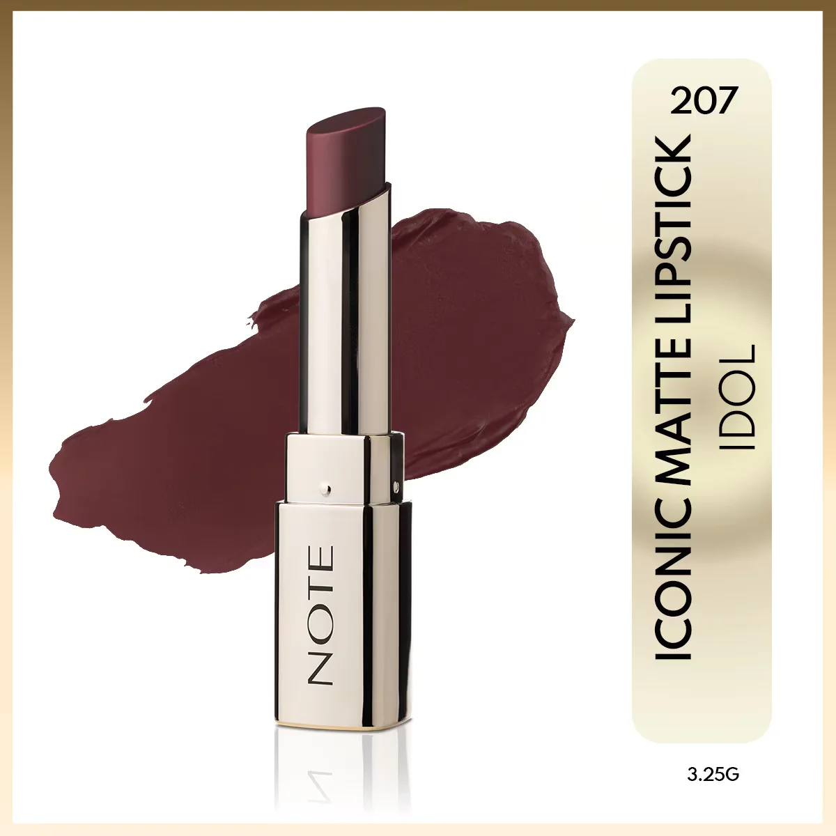 Note Iconic Sheer Lippenstift 207 Idol - Feuchtigkeitsspendender Brauner Glanz