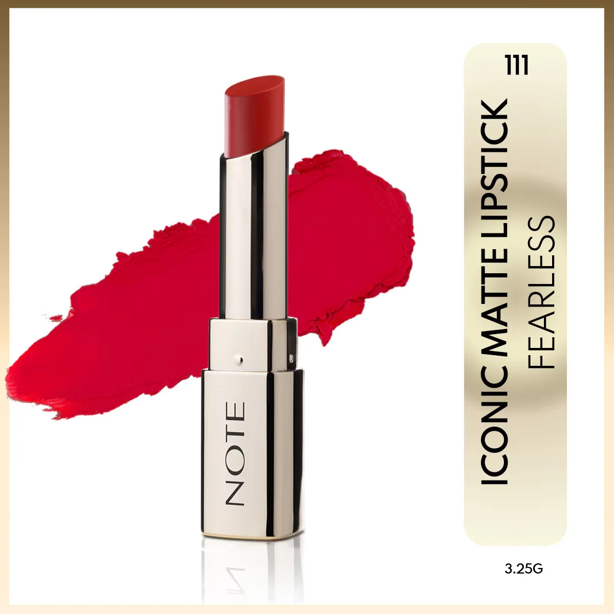 Note Iconic Matte Lippenstift 111 Fearless - Intensives Rot &amp; Feuchtigkeitsspendend