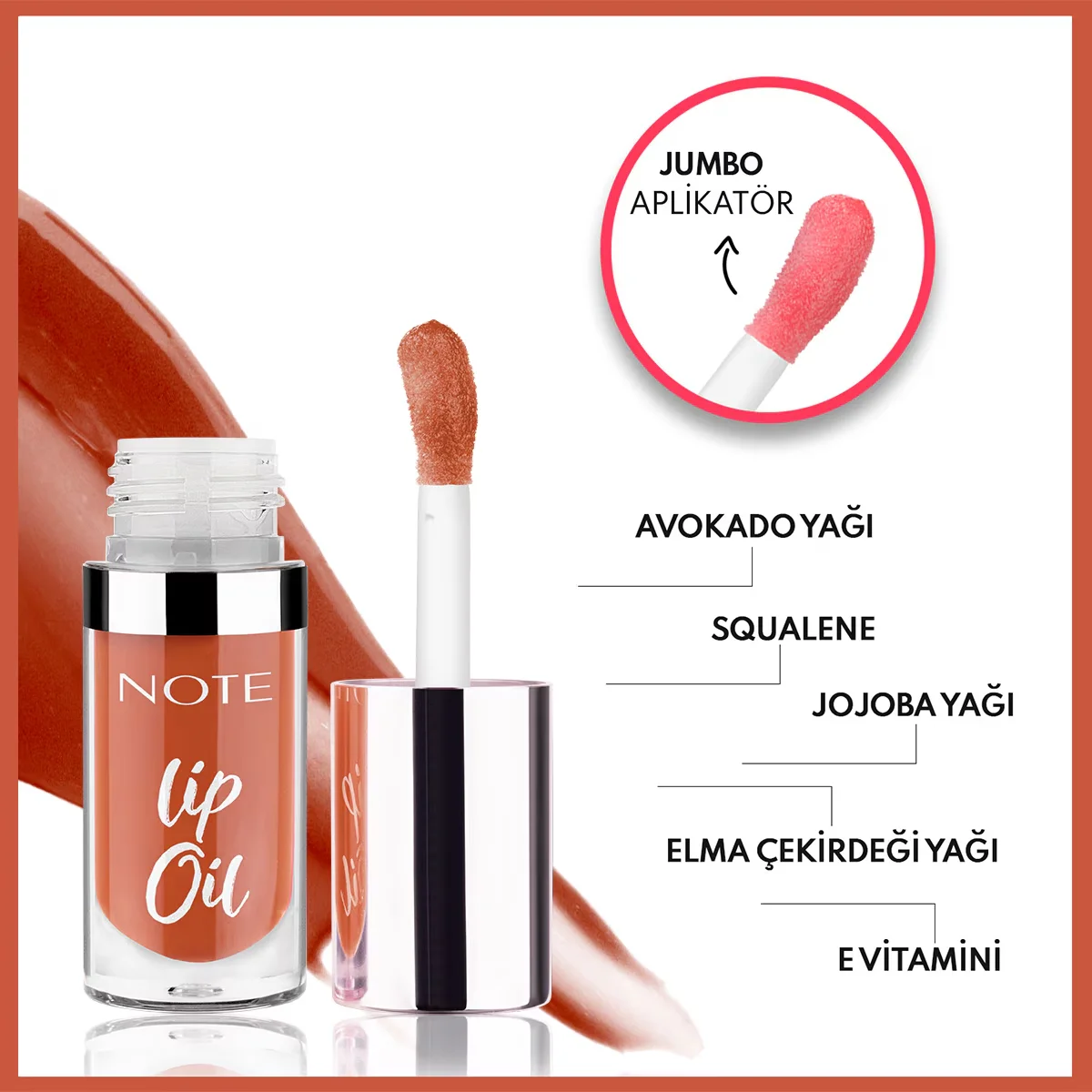 Note Lip Oil Moisturizing And Shining Lip Care Oil 50 creamy Caramel Brown