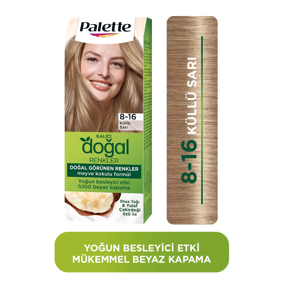 Palette Naturfarben Haarfarbe 8-16 Aschblond, Angereicherte Formel