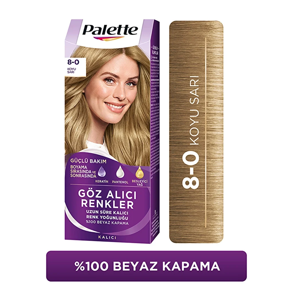 Palette Augenfällige Dunkelblonde Haarfarbe - Glanz &amp; Pflege 8-0
