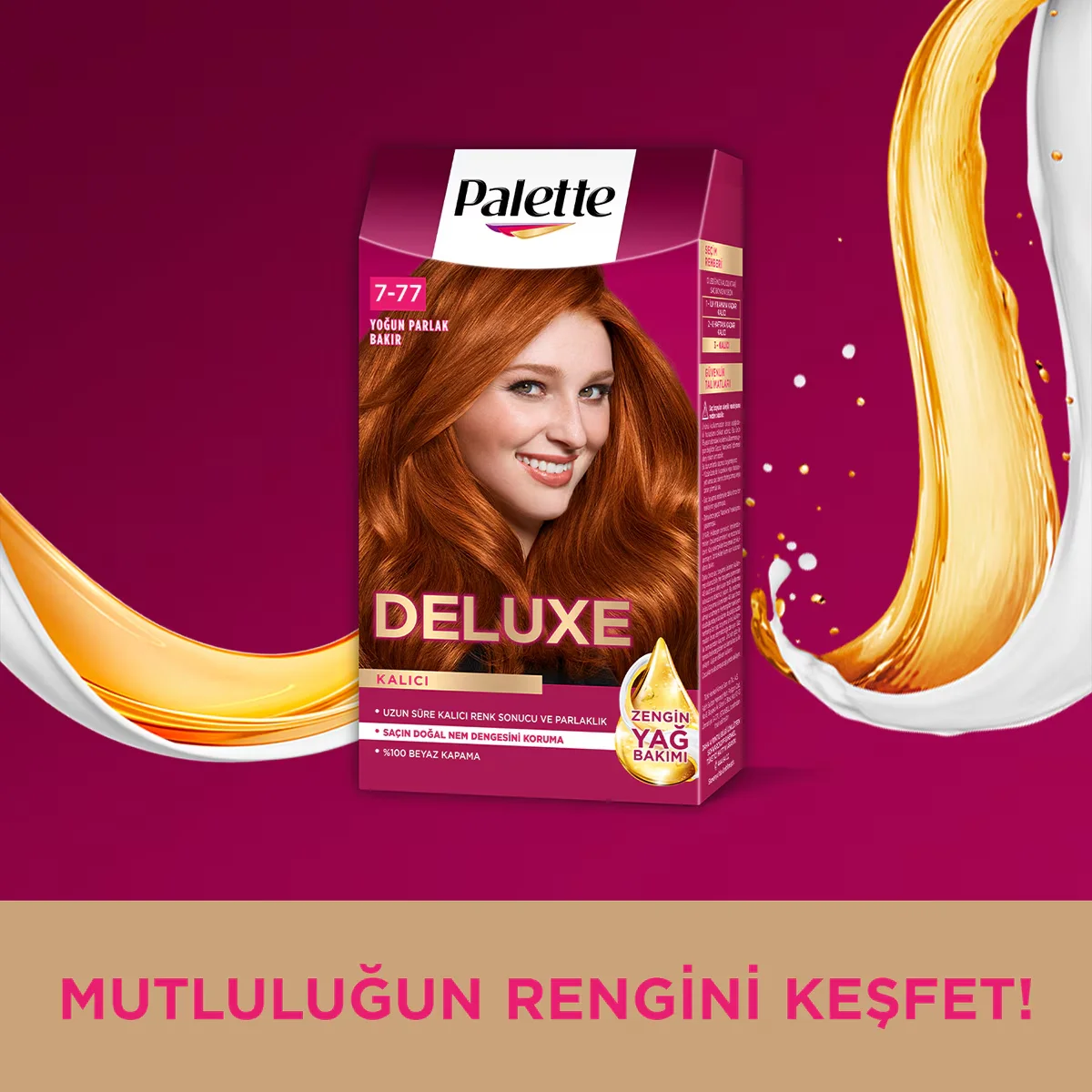 Palette Deluxe Hair Dye Intense Bright Copper No: 7-77 50 ml