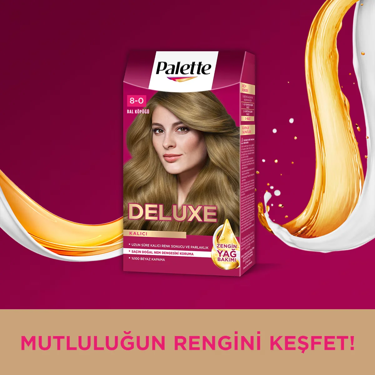Palette Deluxe Hair Dye Honey Foam No: 8-0 1 pcs