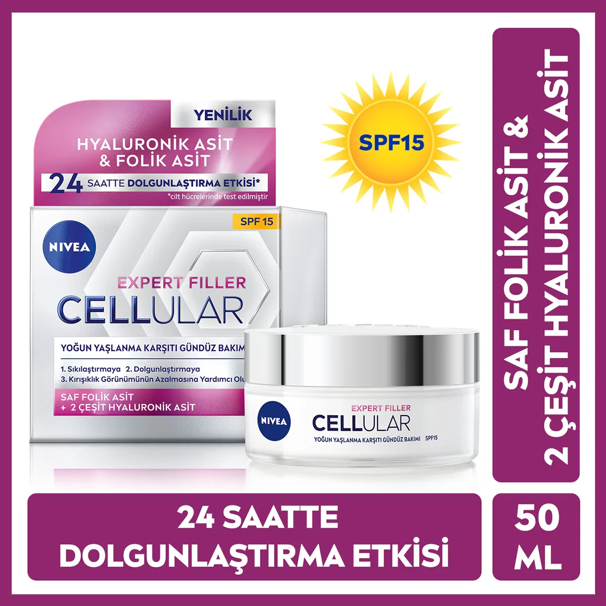 Крем для лица Nivea Cellular Filler Антивозрастной дневной с SPF 15 50 мл