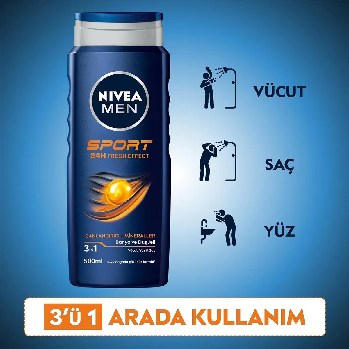 Erleben Sie 24h Frische: Nivea Men Sport Duschgel 500ml