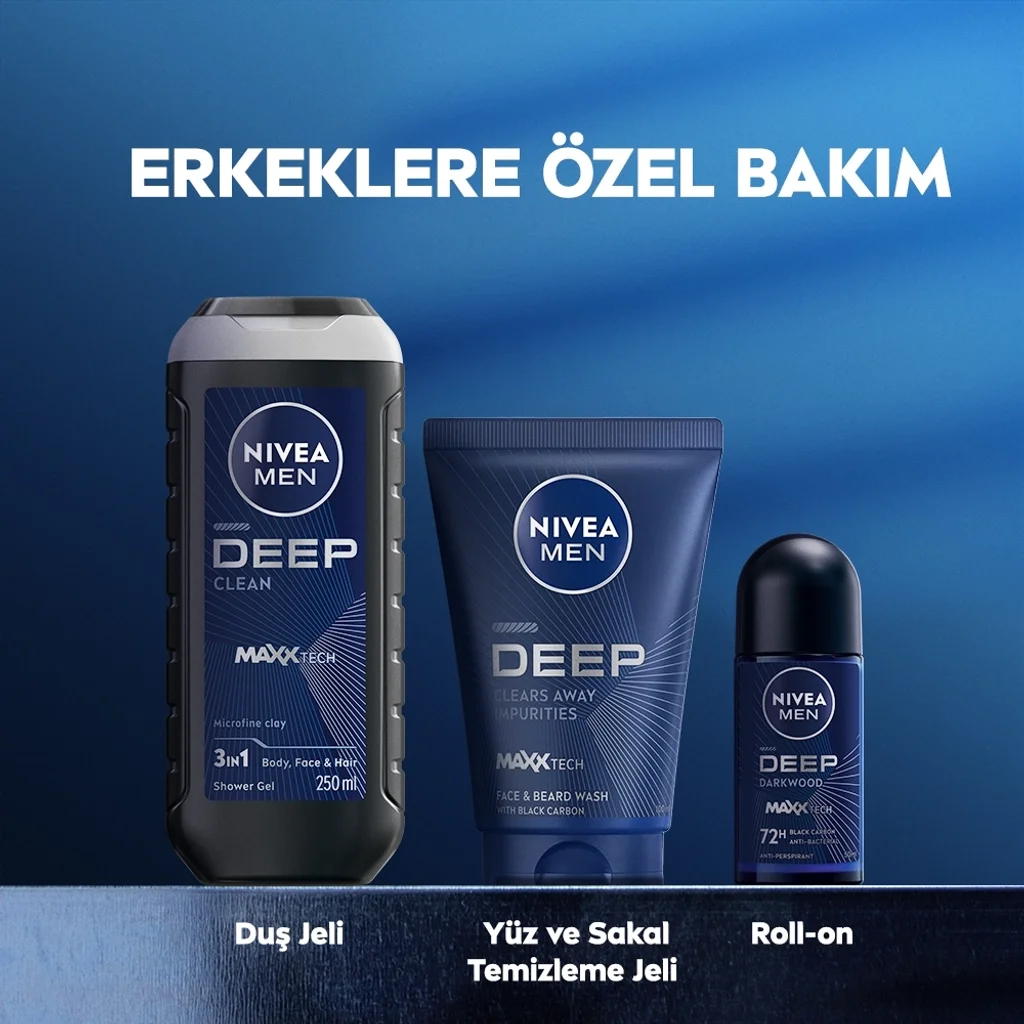 Гель для умывания лица и бороды Nivea Deep Dimension 100 мл