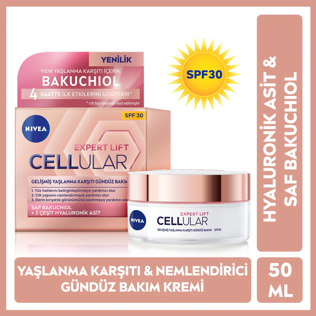 Nivea Cellular Expert Lift Natural Retinol Alternative Pure Bakuchiol and Hyaluronic Acid Day Cream Day Cream 1 pcs