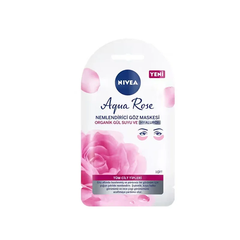 Nivea Aqua Rose Eye Mask - Hydrating Moisturizer, 1 Pair