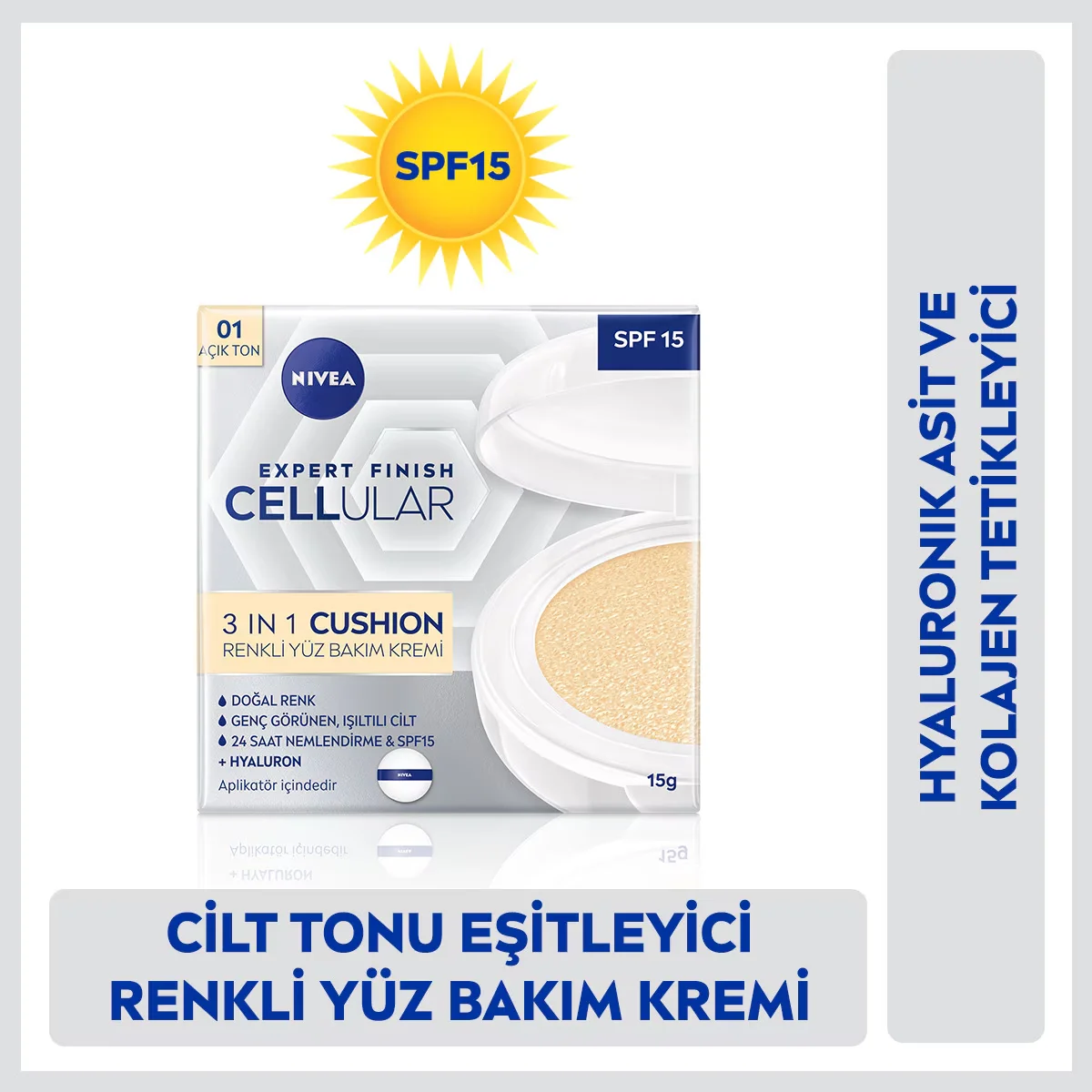 Крем для лица Nivea Cellular Expert Finish 3 в 1 тональный светлый 01 15 мл
