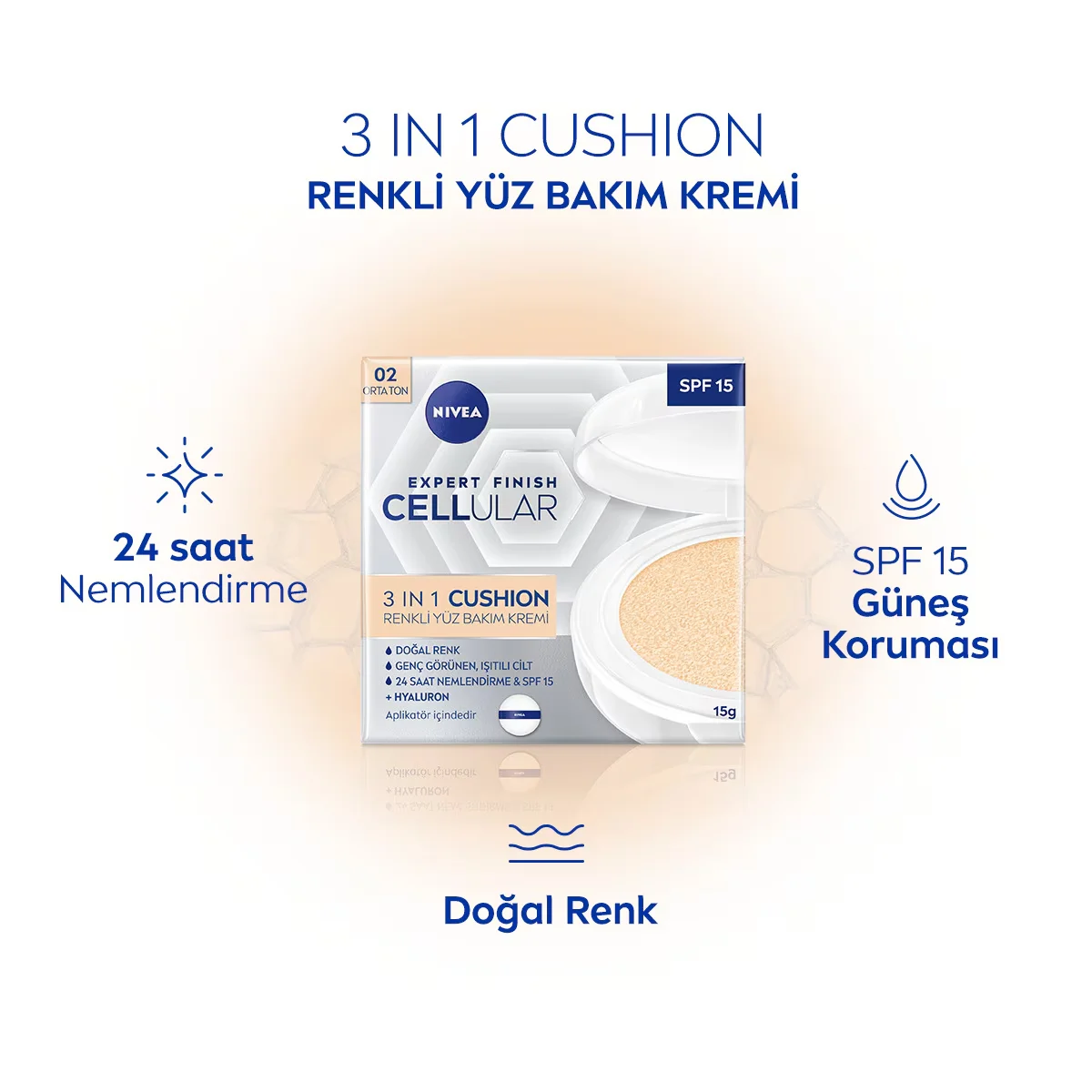 Nivea Cellular Expert 3in1 Tönende Gesichtscreme SPF15 15ml